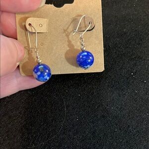 Blue and Silver Dangle Earrings